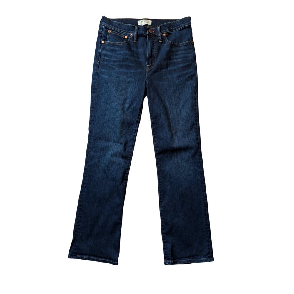 Madewell Womens Cali Demi-Boot Cut Dark Indigo Stretch Denim Tall Jeans Size 29T